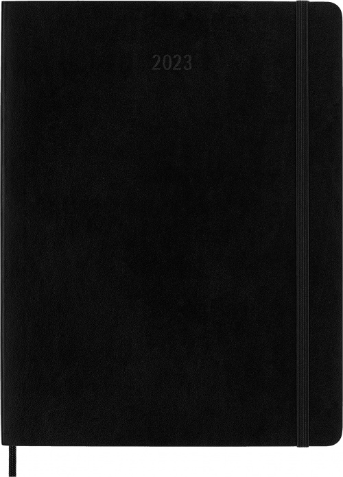 Kalendarz Moleskine 2023 12M rozmiar XL (bardzo duży 19x25 cm) Miesięczny Czarny Miękka oprawa (Moleskine Monthly Diary/Planner 2023 Extra Large Black Soft Cover) - 8056598851007