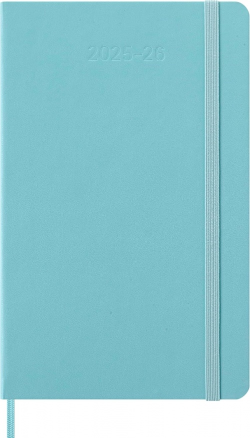 Kalendarz Moleskine 2025-2026 18-miesięczny rozmiar L (duży 13x21 cm) Tygodniowy Niebieski Akwamaryna Twarda oprawa (Moleskine Weekly Notebook Diary/Planner 2025/2026 Large Hard Aquamarine Cover) - 8056999276393