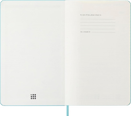 Kalendarz Moleskine 2025-2026 18-miesięczny rozmiar L (duży 13x21 cm) Tygodniowy Niebieski Akwamaryna Twarda oprawa (Moleskine Weekly Notebook Diary/Planner 2025/2026 Large Hard Aquamarine Cover) - 8056999276393