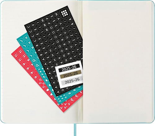 Kalendarz Moleskine 2025-2026 18-miesięczny rozmiar L (duży 13x21 cm) Tygodniowy Niebieski Akwamaryna Twarda oprawa (Moleskine Weekly Notebook Diary/Planner 2025/2026 Large Hard Aquamarine Cover) - 8056999276393