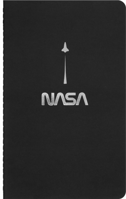 Moleskine NASA Zestaw 2 Zeszytów Cachier L dużych (13x21 cm) Czystych Czarny i Szary Miękka Okładka (Moleskine Limited Edition NASA Set of 2 Cahier Journal Plain Black and Gray Soft Cover) - 8056999277536