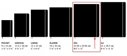 Notatnik Moleskine XXL bardzo duży (21,6x27,9 cm) w Kratkę Czarny Miękka oprawa (Moleskine Squared Notebook XXL Soft Black) - 8053853602794