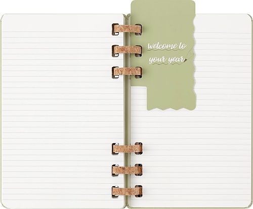 Kalendarz Moleskine 2025-2026 Akademicki (od lipca do czerwca) rozmiar L (13x21 cm) na Spirali Tygodniowy i Miesięczny Zielony Kiwi Twarda oprawa (Moleskine Academic Spiral Weekly and Monthly Planner 2025-2026 Large Crush Kiwi) - 8056999276508