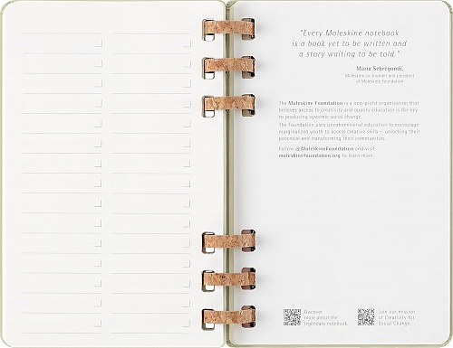 Kalendarz Moleskine 2025-2026 Akademicki (od lipca do czerwca) rozmiar L (13x21 cm) na Spirali Tygodniowy i Miesięczny Zielony Kiwi Twarda oprawa (Moleskine Academic Spiral Weekly and Monthly Planner 2025-2026 Large Crush Kiwi) - 8056999276508