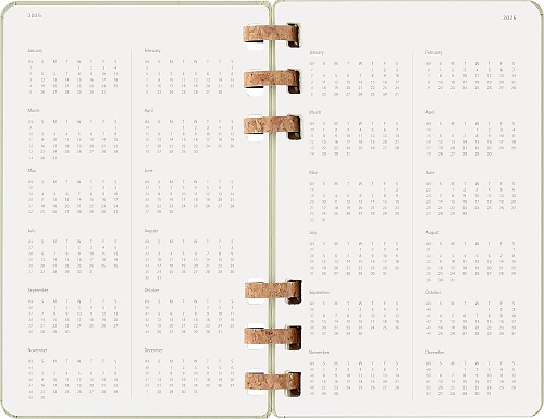 Kalendarz Moleskine 2025-2026 Akademicki (od lipca do czerwca) rozmiar L (13x21 cm) na Spirali Tygodniowy i Miesięczny Zielony Kiwi Twarda oprawa (Moleskine Academic Spiral Weekly and Monthly Planner 2025-2026 Large Crush Kiwi) - 8056999276508
