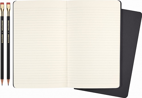 Moleskine x Blackwing Zestaw do rysowania 2 Ołówki Twarde i 2 Zeszyty L duże (13x21 cm) w Linie Czarne (Moleskine x Blackwing Creative Set of 2 Cahier Ruled Journals and 2 Hard Pencils) - 8056999277970