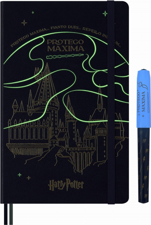 Zestaw kolekcjonerski Moleskine Harry Potter Protego Maxima Notatnik (duży 13x21) w Linie i Długopis Kaweco Fluorescencyjne w Specjalnym Pudełku (Moleskine BOX Harry Potter Protego Maxima Notebook + Kaweco Roller Ballpen) - 8056999272203