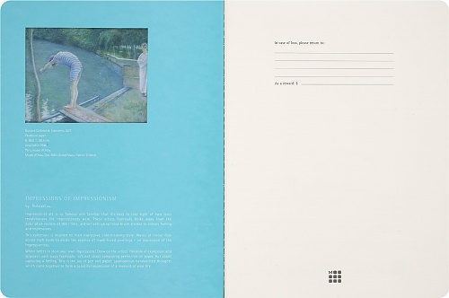 Moleskine Impresjoniści Zeszyt Cahier XL badzo duży (19x25 cm) w linie z obrazem Łodzie Gustave Caillebotte (Moleskine Limited Edition Impressions of Impressionism Cahier Journal Rulled Le Nageur) - 8056999275792