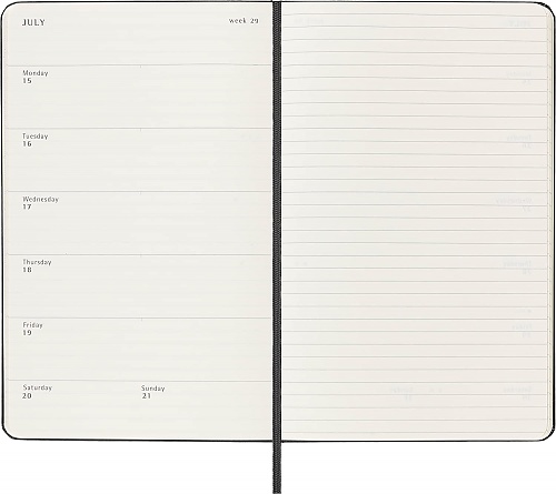 Kalendarz Moleskine 2023-2024 18-miesięczny rozmiar L (duży 13x21 cm) Tygodniowy Czarny Twarda oprawa (Moleskine Weekly Notebook Diary/Planner 2023/2024 Large Hard Black Cover) - 8056598856910