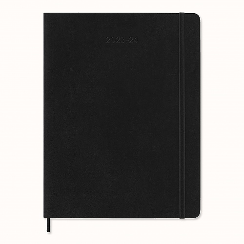 Kalendarz Moleskine 2023-2024 18-miesięczny rozmiar XL (bardzo duży 19x25 cm) Tygodniowy Czarny Miękka oprawa (Moleskine Weekly Notebook Diary/Planner 2023/24 Extra Large Soft Black Cover) - 8056598857030