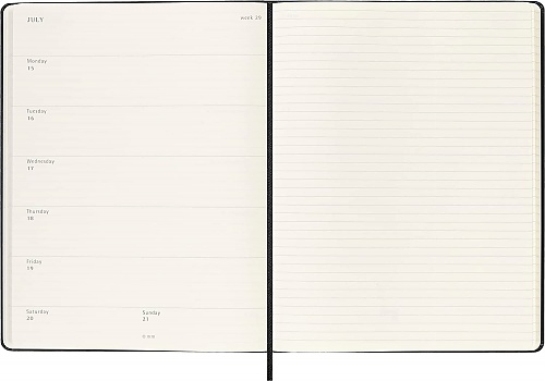Kalendarz Moleskine 2023-2024 18-miesięczny rozmiar XL (duży 19x25 cm) Tygodniowy Czarny Twarda oprawa (Moleskine Weekly Notebook Diary/Planner 2023/24 Extra Large Hard Black Cover) - 8056598857023