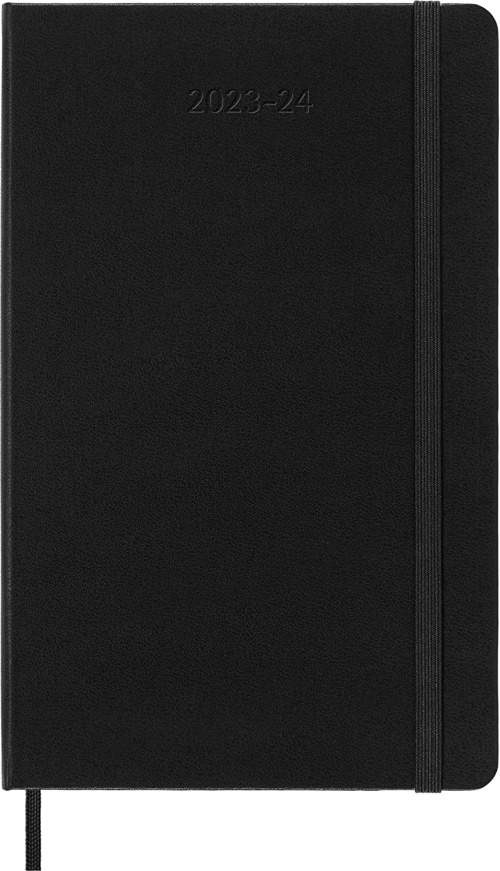Kalendarz Moleskine 2023-2024 18-miesięczny rozmiar L (duży 13x21 cm) Dzienny Czarny Twarda oprawa (Moleskine Daily Notebook Diary/Planner 2023/24 Large Black Hard Cover) - 8056598856880