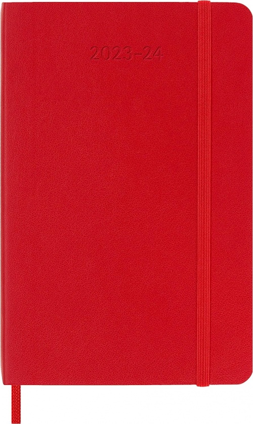 Kalendarz Moleskine 2023-2024 18-miesięczny rozmiar P (kieszonkowy 9x14 cm) Tygodniowy Czerwony/ Szkarłatny Miękka oprawa (Moleskine Weekly Notebook Planner 2023/24 Pocket Scarled Red Soft Cover) - 8056598857016