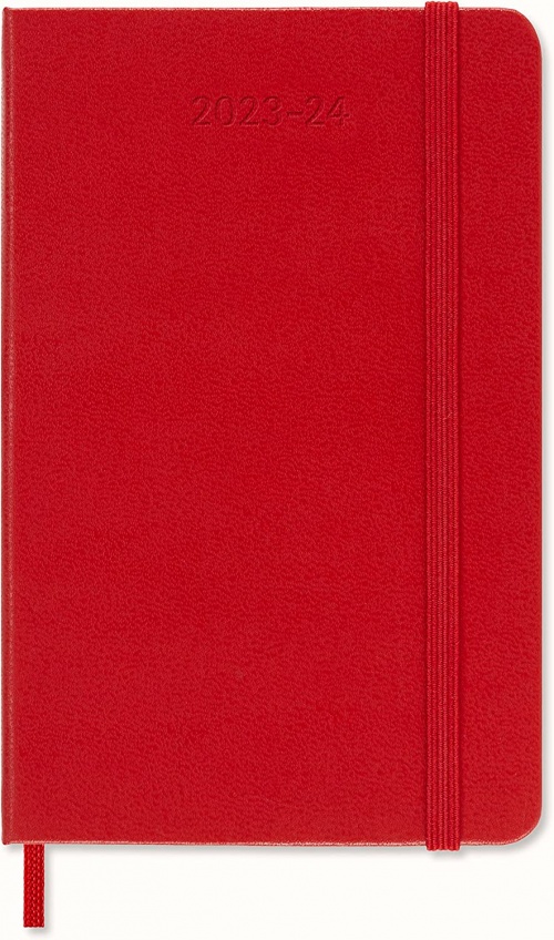 Kalendarz Moleskine 2023-2024 18-miesięczny rozmiar P (kieszonkowy 9x14 cm) Tygodniowy Czerwony/ Szkarłatny Twarda oprawa (Moleskine Weekly Notebook Planner 2023/24 Pocket Scarled Red Hard Cover) - 8056598856989