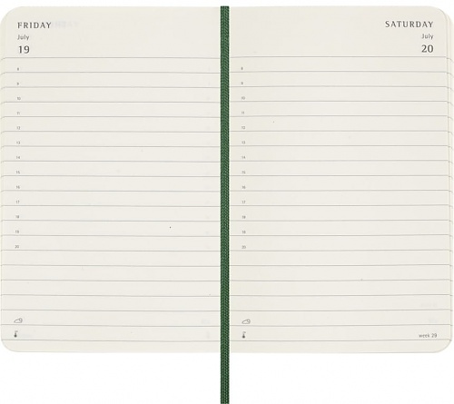 Kalendarz Moleskine 2024 12M rozmiar P (kieszonkowy 9x14 cm) Dzienny Zielony Mirt Miękka oprawa (Moleskine Daily Notebook Diary/Planner 2024 Pocket Myrtle Green Soft Cover) - 8056598857320
