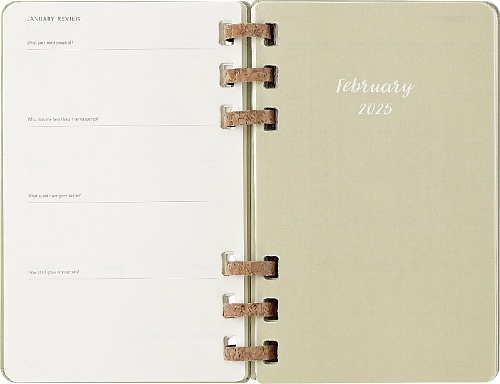 Kalendarz Moleskine 2025 12M rozmiar L (duży 13x21 cm) na Spirali Tygodniowy i Miesięczny Zielony Kiwi Twarda oprawa (Moleskine Weekly and Monthly Planner 2025 Large Crush Kiwi) - 8056999271510