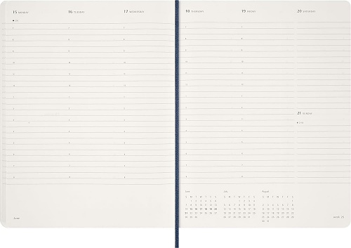 Kalendarz Moleskine 2026 12M rozmiar XXL (bardzo duży 23,5x28,14cm) Wertykalny Tygodniowy Niebieski/Szafirowy Miękka oprawa (Moleskine Weekly Vertical Diary/Planner 2026 XXL Sapphire Blue Soft Cover) - 8056999276522