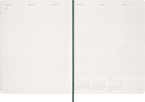 Kalendarz Moleskine 2026 12M rozmiar XXL (bardzo duży 23,5x28,14cm) Wertykalny Tygodniowy Zielony Mirt Miękka oprawa (Moleskine Weekly Vertical Diary/Planner 2026 XXL Myrtle Green Soft Cover) - 8056999276539