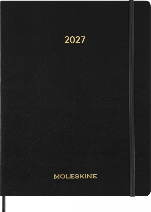 Kalendarz Moleskine 2027 12M rozmiar XXL (bardzo duży 23,5x28,14cm) Wertykalny Tygodniowy Czarny Miękka oprawa (Moleskine Weekly Vertical Diary/Planner 2027 XXL Black Soft Cover) - 8056999278830