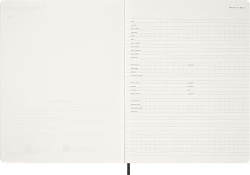 Kalendarz Moleskine 2027 12M rozmiar XXL (bardzo duży 23,5x28,14cm) Wertykalny Tygodniowy Czarny Miękka oprawa (Moleskine Weekly Vertical Diary/Planner 2027 XXL Black Soft Cover) - 8056999278830