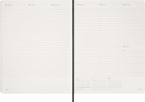 Kalendarz Moleskine 2027 12M rozmiar XXL (bardzo duży 23,5x28,14cm) Wertykalny Tygodniowy Czarny Miękka oprawa (Moleskine Weekly Vertical Diary/Planner 2027 XXL Black Soft Cover) - 8056999278830