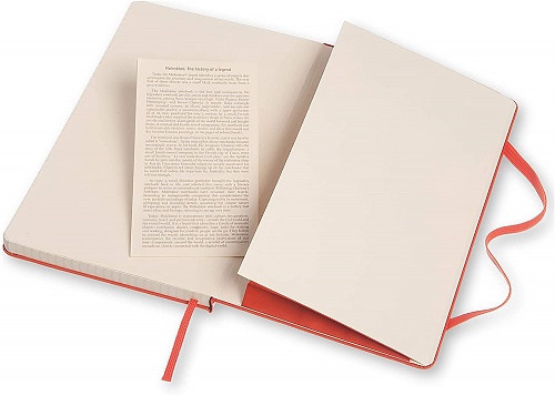 Notatnik Moleskine L duży (13x21cm) w Kratkę Pomarańczowy Koralowy Twarda oprawa (Moleskine Squared Notebook Large Coral Orange Hard Cover) - 8051272893779