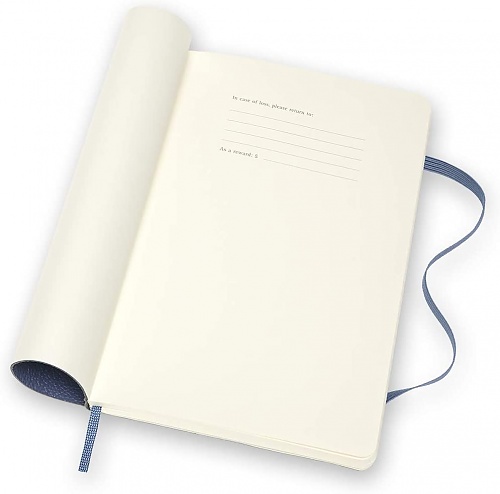Skórzany Notatnik Moleskine Edycja limitowana L duży (13x21cm) w Linie Niebieski Miękka oprawa (Moleskine Leather Ruled Notebook Large Blue Soft Cover) - 8053853606006