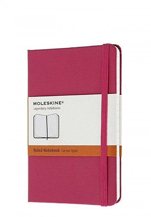 Notatnik Moleskine P kieszonkowy (9x14 cm) w Linie Magenta Twarda oprawa (Moleskine Plain Notebook Pocket Magenta Hard Cover) - 9788866136392