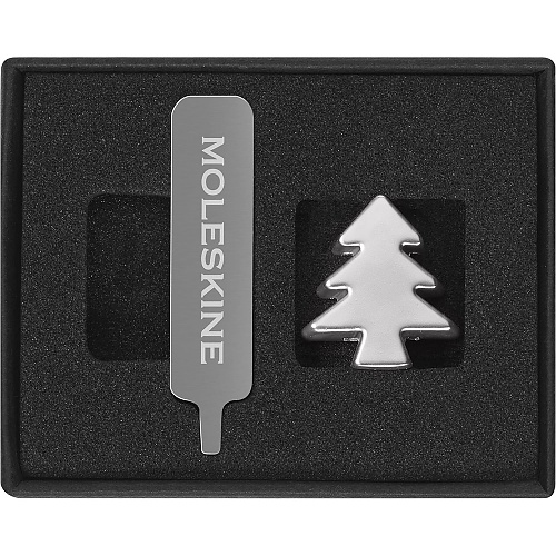 Moleskine Przypinka Choinka Srebrna z serii Litery i Symbole (Moleskine Letters and Symbols Christmas Tree Silver) – 8056598852479