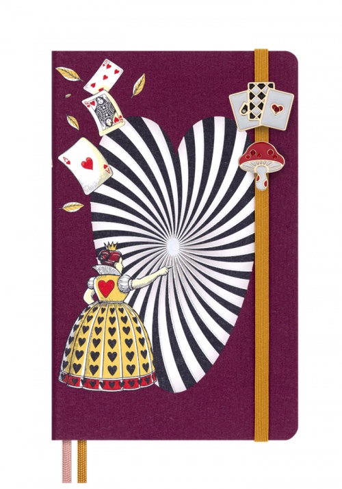 Moleskine 2 Przypinki Alicja w Krainie Czarów Muchomor i Karty (Moleskine Set of 2 Alice in Wonderland Pins Mushroom & Cards) - 8056711513836