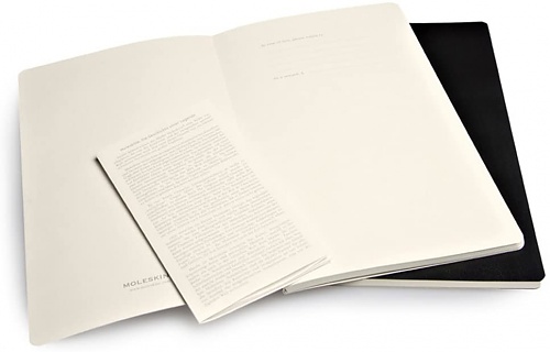 Zestaw 2 zeszytów Moleskine Volant L duże (13x21 cm) Czyste Czarne Miękka oprawa (Moleskine Volant Set of 2 Large Plain Journals Black Soft Cover) - 9788867320530