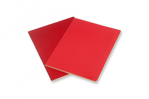Zestaw 2 zeszytów Moleskine Volant XL extra duże (19x25 cm) w Linie Czerwona Pelargonia / Czerwony Szkarłatny Miękka oprawa (Moleskine Volant Set of 2 Extra Large Ruled Journals Geranium Red / Scarlet Red Soft Cover) - 8051272890556