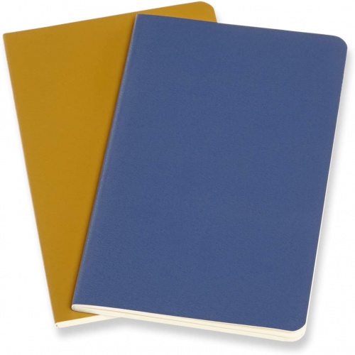 Zestaw 2 zeszytów Moleskine Volant P kieszonkowy (9x14 cm) Czyste Niebieski / Bursztynowy Miękka oprawa (Moleskine Volant Set of 2 Pocket Plain Journals Blue / Amber Yellow Soft Cover) - 8058647620589