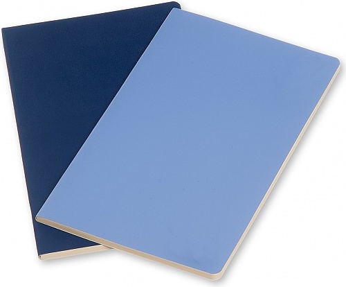 Zestaw 2 zeszytów Moleskine Volant XS bardzo małe (6.5x10.5 cm) w Linie Niebieski Pudrowy i Niebieski Królewski Miękka oprawa (Moleskine Volant Set of 2 Ruled Journals XS Powder Blue Royal Blue Soft Cover) - 8051272890327