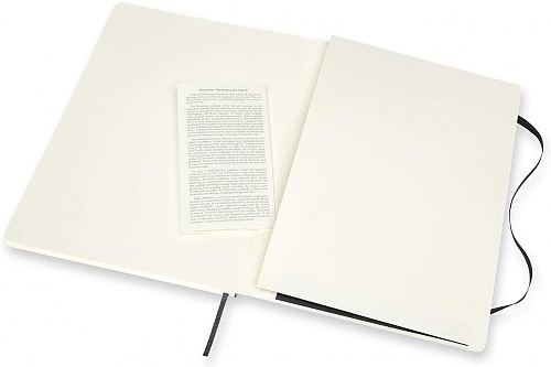 Notatnik Moleskine XL ekstra duży (19x25 cm) W Linie-Czysty Czarny Miękka oprawa (Moleskine Ruled-Plain Notebook Extra Large Black Soft Cover) - 8056420853032