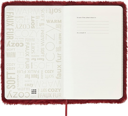 Notatnik Futrzasty Moleskine L duży (13x21cm) w Linie Miękka oprawa z Czerwonego Sztucznego Futra w Pudełu (Moleskine Limited Edition Faux Fur Ruled Notebook Large Soft Maple Red Cover) - 8056598855395