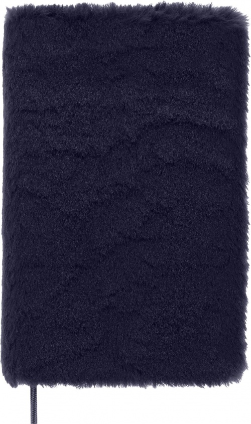 Notatnik Futrzasty Moleskine L duży (13x21cm) w Linie Miękka oprawa z Niebieskiego Sztucznego Futra w Pudełu (Moleskine Limited Edition Faux Fur Ruled Notebook Large Soft Dark Blue Cover) - 8056598855371