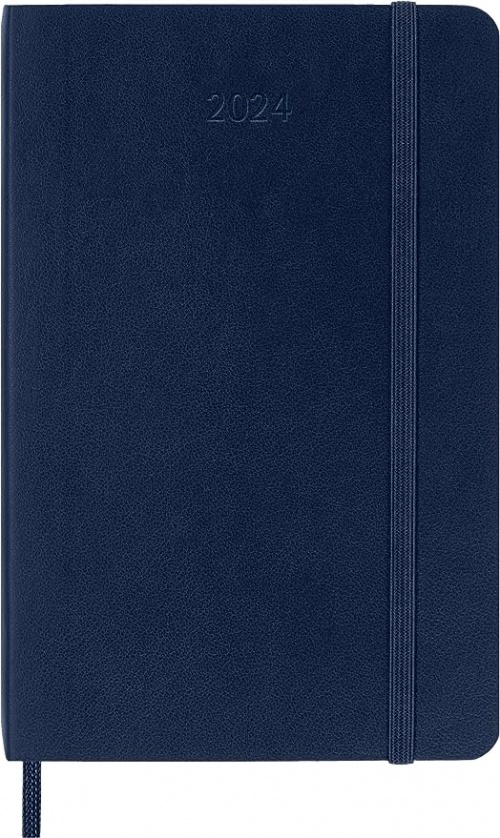 Kalendarz Moleskine 2024 12M rozmiar P (kieszonkowy 9x14 cm) Tygodniowy Niebieski/Szafirowy Miękka oprawa (Moleskine Weekly Notebook Diary/Planner 2024 Pocket Sapphire Blue Soft Cover) - 8056598856712