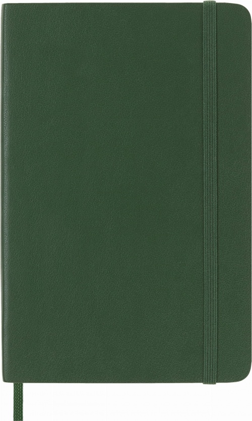 Notatnik Moleskine P kieszonkowy (9x14 cm) Czysty Zielony Mirt  Miękka oprawa (Moleskine Plain Notebook Pocket Soft Myrtle Green Cover) - 8058647629155