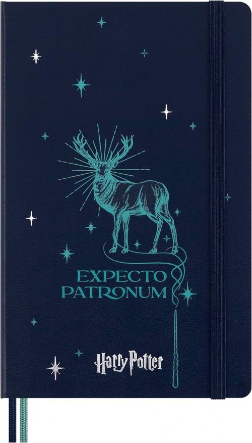 Notatnik Moleskine Harry Potter Expecto Patronum (duży 13x21) w Linie Granatowy Fluorescencyjny Twarda oprawa (Moleskine Harry Potter Expecto Patronum with glow effect Limited Edition Notebook Ruled Large Hard Cover) - 8056999272180