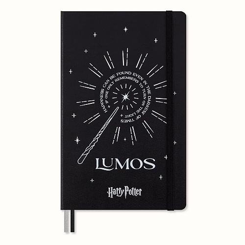 Notatnik Moleskine Harry Potter Lumos (duży 13x21) w Linie Czarny Fluorescencyjny Twarda oprawa (Moleskine Harry Potter Lumos with glow effect Limited Edition Notebook Ruled Large Hard Cover) - 8056999272777