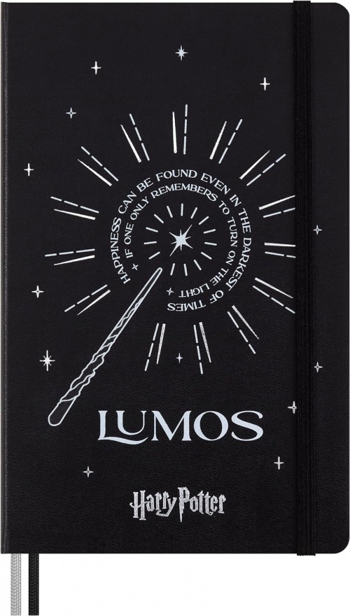 Notatnik Moleskine Harry Potter Lumos (duży 13x21) w Linie Czarny Fluorescencyjny Twarda oprawa (Moleskine Harry Potter Lumos with glow effect Limited Edition Notebook Ruled Large Hard Cover) - 8056999272777