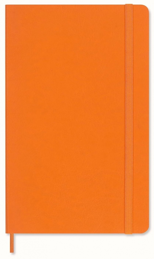 Notatnik Moleskine Wegański L duży (13x21 cm) w Linie Pomarańczowa Miękka Wegańska Oprawa w Pudełku (Moleskine Precious & Ethical Notebook Vegea Large Orange Capri Soft Cover BOX) - 8056598859447