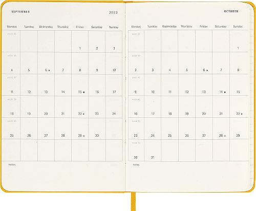 Kalendarz Moleskine 2023 12M rozmiar P (kieszonkowy 9x14 cm) Tygodniowy Pomarańczowo-żółty Twarda oprawa (Moleskine Weekly Notebook Diary/Planner 2023 Pocket Orange Yellow Hard Cover) - 8056598852851
