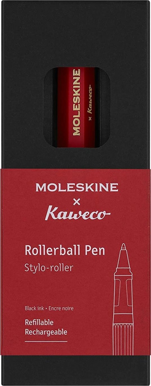 Pióro kulkowe Moleskine x Kaweco Czerwone z 0.7 mm czarnym wkładem (Rollerball Pen Moleskine x Kaweco Red 0.7 mm Black Ink) - 8056598854886