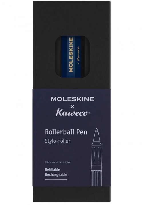 Pióro kulkowe Moleskine x Kaweco Niebieskie z 0.7 mm czarnym wkładem (Rollerball Pen Moleskine x Kaweco Blue 0.7 mm Black Ink) - 8056598854893