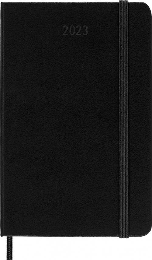 Kalendarz Moleskine 2023 12M rozmiar P (kieszonkowy 9x14 cm) Tygodniowy Czarny Twarda oprawa (Moleskine Weekly Notebook Diary/Planner 2023 Pocket Black Hard Cover) - 8056420859676
