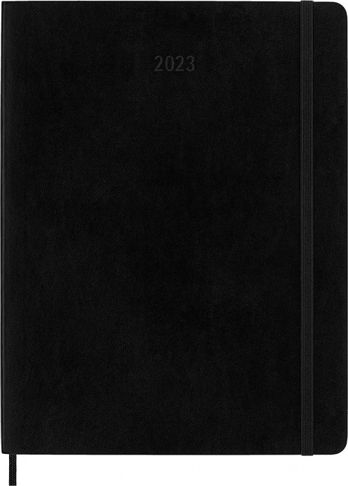 Kalendarz Moleskine 2023 12M rozmiar XL (bardzo duży 19x25 cm) Tygodniowy Czarny Miękka oprawa (Moleskine Weekly Notebook Diary/Planner 2023 Extra Large Black Soft Cover) - 8056420859720