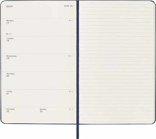 Kalendarz Moleskine 2023 12M rozmiar L (duży 13x21 cm) Tygodniowy Niebieski/ Szafirowy Twarda oprawa (Moleskine Weekly Notebook Diary/Planner 2023 Large Sapphire Blue Hard Cover) - 8056420859744