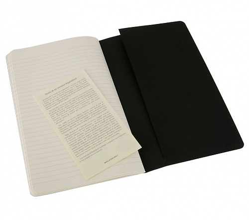 Zestaw 3 zeszytów Moleskine Cahier L duże (13x21 cm) w Linie Czarny Miękka oprawa (Moleskine Cahiers Set of 3 Squared Journals Black Soft Cover) - 9788883704956